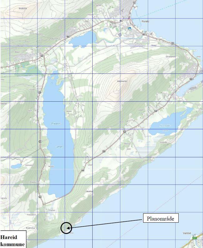 1. Innledning I forbindelse med forslag til planprogram for detaljregulering for deler av GBNR. 63/3 på Alme i Hareid kommune, har Breiteig Fjordsenter vurdert skredfaren i område.