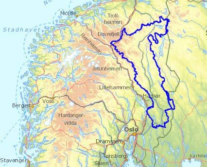 4 Kort presentasjon av vannområdet Vannområde Glomma er et stort vannområde med et areal på 19998 km 2. I alt 30 kommuner i fylkene Sør-Trøndelag, Oppland og Hedmark har arealer i vannområdet.