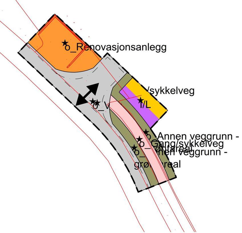 Renovasjonsplassen er opparbeidet på motsatt side i forhold til gjeldende regulering, - Det er