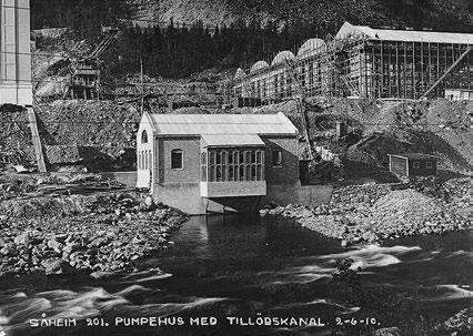 8.4 Pumpehuset (Bygg 249) Pumpehuset i 1910 og i dag. Foto til venstre: Norsk Industriarbeidermuseum. Foto til høyre: Eystein M. Andersen. Oppført: 1910. Arkitekt: Christian Morgenstierne.