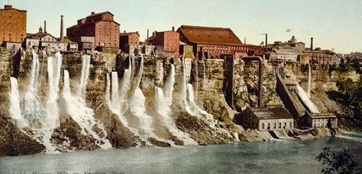 Niagara-fallene, fra turistmål til industrielt arnested Niagarafossen ble elektrisk illuminert av turistindustrien, først i 1881 med 16 likestrøms kullbuelamper av en type oppfunnet av C. F.