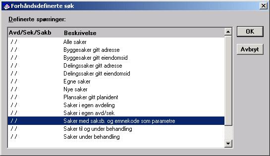 162 Kapittel 5: Søking i EDB Sak og Arkiv 2. Klikk Åpne i søkebildet Oppgi søkeverdier for saker/journalpost eller velg Register Saks- eller journalpostoversikt - Flere søk fra menylinjen. 3.