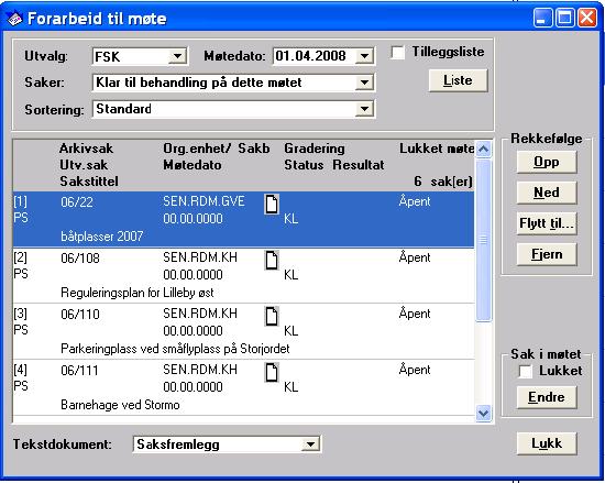 192 Kapittel 7: Utvalgsbehandling av saker Alternativene viser saker som ikke er delegert, altså Utvalgssaker, Referatsaker og Forespørsel. Administrative saker er ikke knyttet til utvalg.