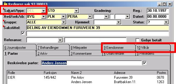 Modul for Delingssak En delingssak oppstår ved at det kommer inn en søknad om at en eller flere eiendommer skal deles, slås sammen eller endres.