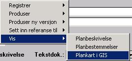 Fra GIS-systemet kan du overføre kartutsnittet til EDB Sak og Arkiv, der det kan knyttes til saken som et (historisk) tekstdokument og vises frem.