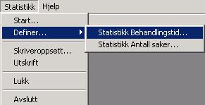 328 Vedlegg G: Modul for statistikk Statistikk over behandlingstid Slik definerer du et oppsett for statistikk vedrørende behandlingstid: 1.