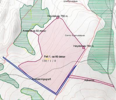 Beskrivelse av plan for nydyrking (Norsk landbruksrådgivning, 23.08.2016) Norsk landbruksrådgivning har utformet to alternativer for dyrkingen.