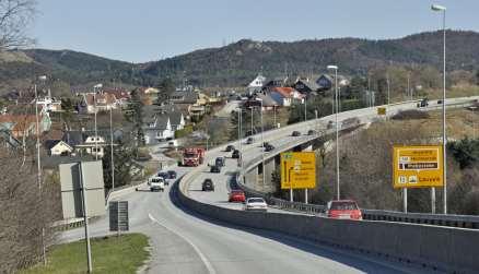 Trafikken øker markert på dagens E39 fra Ålgård innover mot Sandnes til vel 20 000 i ÅDT inn mot krysset ved Hove.