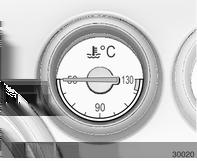 Kjølevæsketemperaturmåler Merk Hvis kjølevæsketemperaturen er for høy, stans bilen og slå av motoren. Fare for motoren. Kontroller kjølevæskenivået.