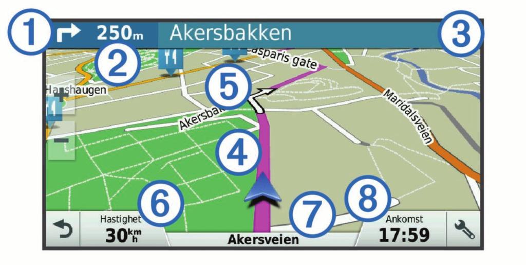 Varselssystemet for kjørefelt varsler deg når enheten oppdager at du kanskje krysser veistriper.