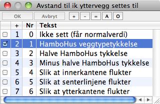 Man kan også matche tekstene (eller deler av tekster) som står i lagnavnet, veggtypenavnet, eller veggnavnet.