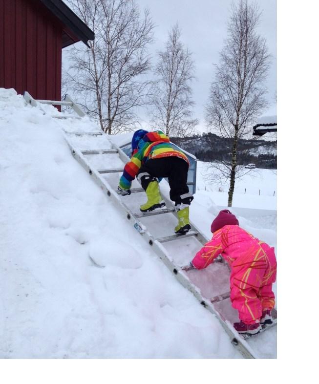 De fleste barn blir fra seg av lykke over å få snø igjen, og leker som ikke har blitt lekt siden snøen smeltet er nå like spennende som nye.