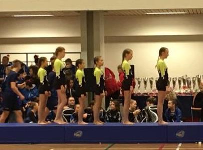 Det var 7 gymnaster som deltok på tumbling rekrutt og 10 gymnaster som deltok på show junior.