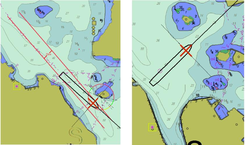 Figur 2-3: Innseiling og snuoperasjon for større cruiseskip, Kystverket (2015a) 2.1.2. Antall anløp i farleden I 2015 hadde farleden ca. 3200 anløp over tellelinje 2.