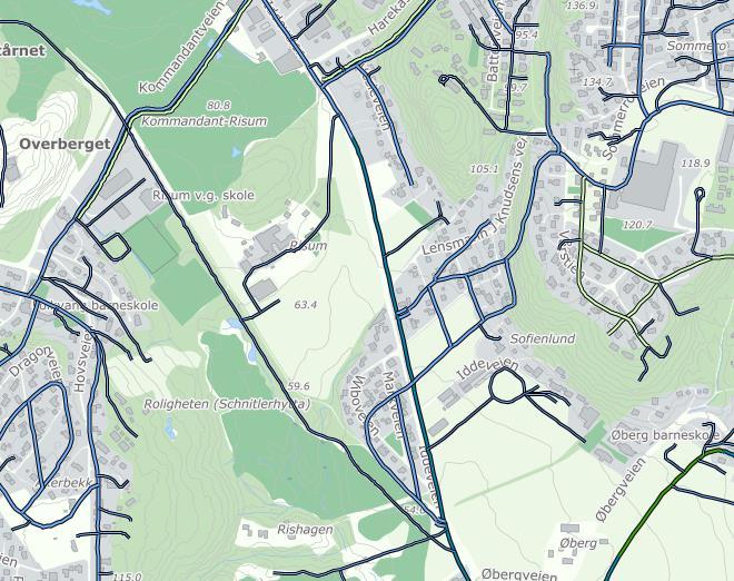 Figur 2: Fartsgrenser i området. Kilde: NVDB. 2.4 Ulykkessituasjonen Det er tatt ut informasjon om politiregistrerte ulykker i området de siste 10 årene (2005 2014) fra NVDB.