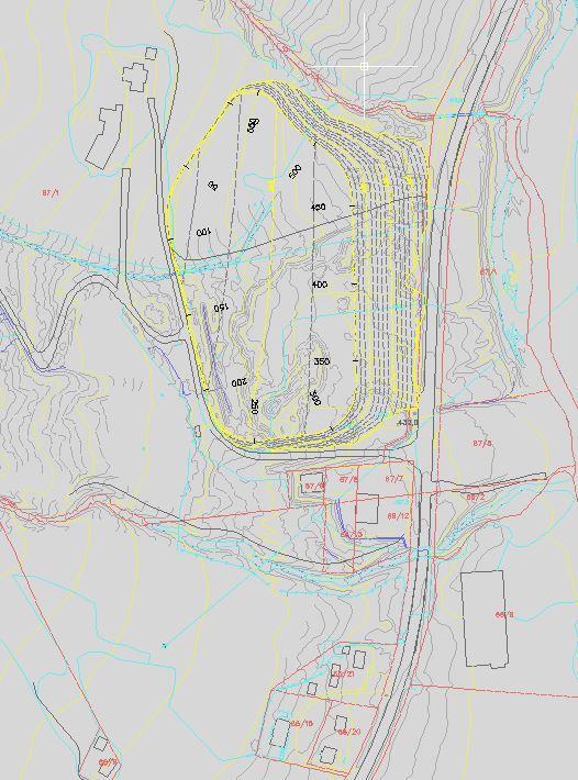 Støyvurdering for planlagt massedeponi på Berge i Eidsdal 6 Figur 1-2: Figuren illustrerer hvordan massedeponiet vil legges opp og øke fra ca. kote 422 til ca.