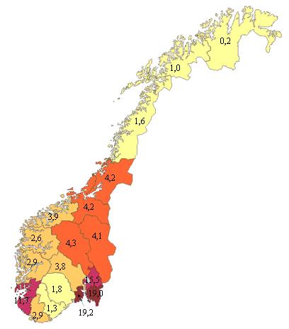 Nedgang i jordbruksarealet stor geografisk