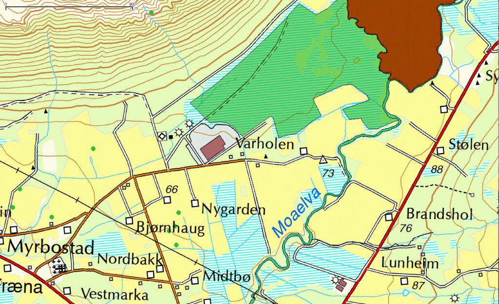 4 Naturmangfold statusbeskrivelse Kunnskapsgrunnlag Både Naturbase og Artskart har tilsynelatende relevante registreringer i eller nær utredningsområdet for Varholvegen, se figur 5 og 6.