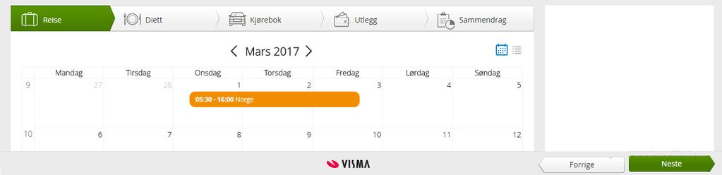 4) Skriv inn når reisa starta og slutta. Starta du turen heimanfrå, gjeld dette klokkeslettet og startpunktet. Er du på jobb først, startar reisa når du reiser frå jobb.