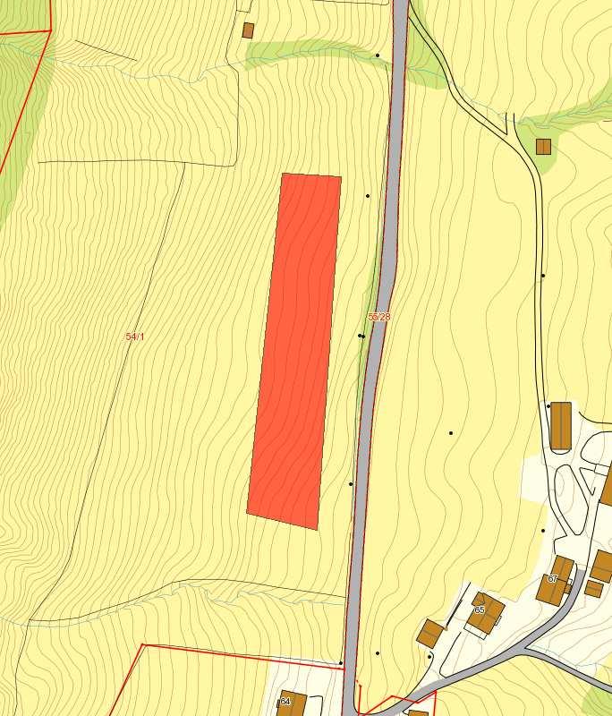 Kart over området. Utgravningsområdet er sirklet inn og antydet i rødt. Kart fra www.kartiskolen.no Det vegetasjonshistoriske feltarbeidet ble gjennomført 3. mai 2010 av Lene S. Halvorsen.