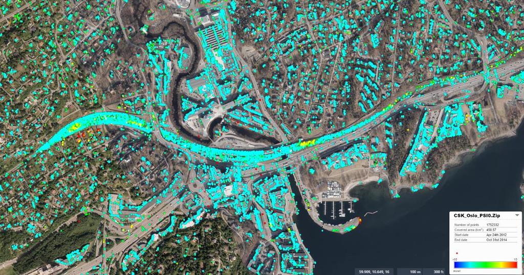 Den glatte strukturen gir en dårlig tilbake spredning av energien til satellitten og dermed finnes det ikke noe signal å analysere.