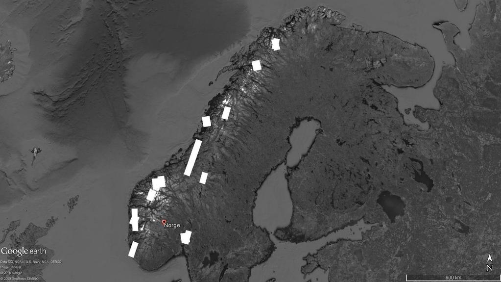 12 Vedlegg C Oversikt historisk høyoppløselig data over Norge Figur 36.