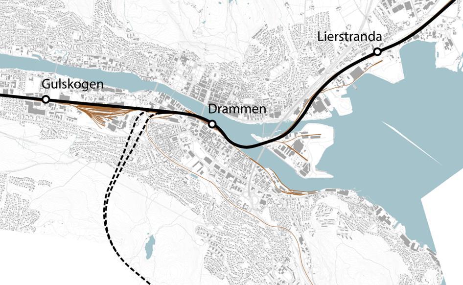 Spor- og stasjonskonsept KVU InterCity «Areal- og sporbehov Nedre Buskerud» Føringer Dimensjoneres for langsiktig kapasitetsbehov Drammen stasjon