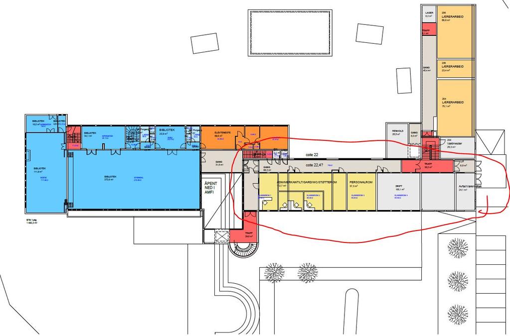 s.4 av 5 Ekspedisjon og administrasjon, samt personalrom er