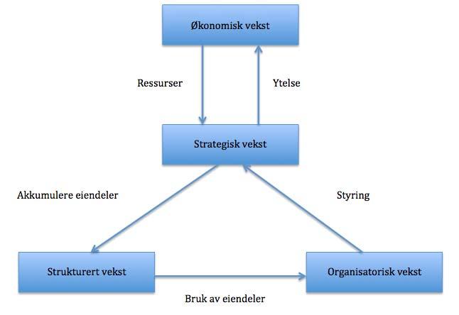 konkurransefortrinn. Strukturell vekst dreier seg om endring i måten virksomheten organiserer sine interne systemer, da særlig med tanke på fordeling av lederroller og ansvar.