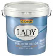 LADY Interior Finish 2,7 L og 9 L LADY Interior Finish gir et vakkert panel og finnes i glansgradene 10 og 40.