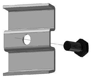 skinnene) - eksakt portbredde + 84 mm) og monteres i bakkant av skinnene.