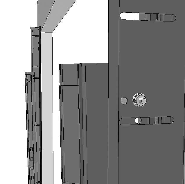 (pose L-47) 5.2 Montering av sideskinner Pose L-38 Sideskinne Portåpning sett innenfra Sideskinne sett fra siden Sideskinne må justeres etter porttykkelse.