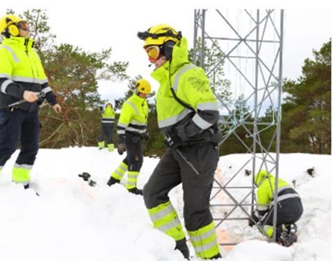 Brudd på strømledning som