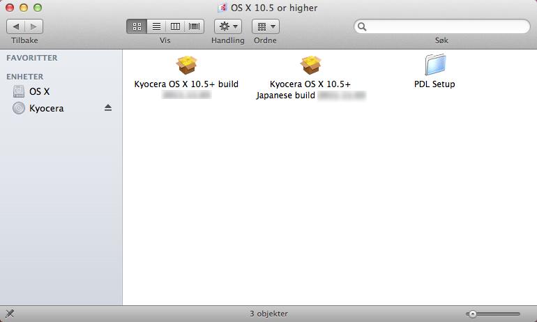 4 Dobbeltklikk på Kyocera OS X x.