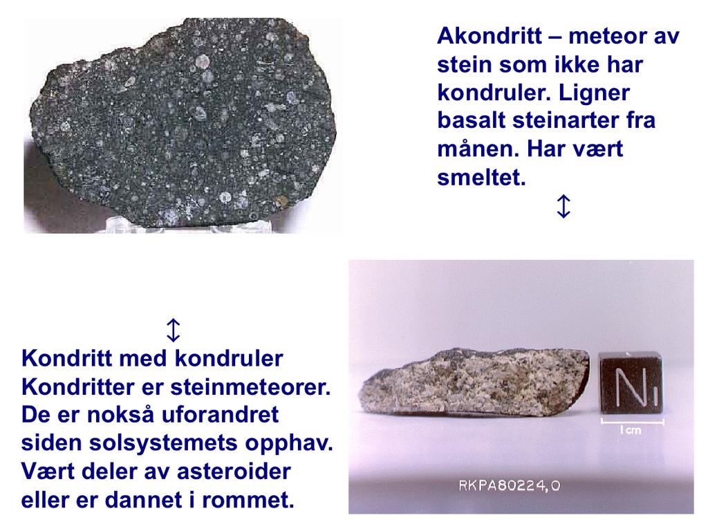 Meteorsvermene består for det meste av små kropper som brenner opp i atmosfæren.