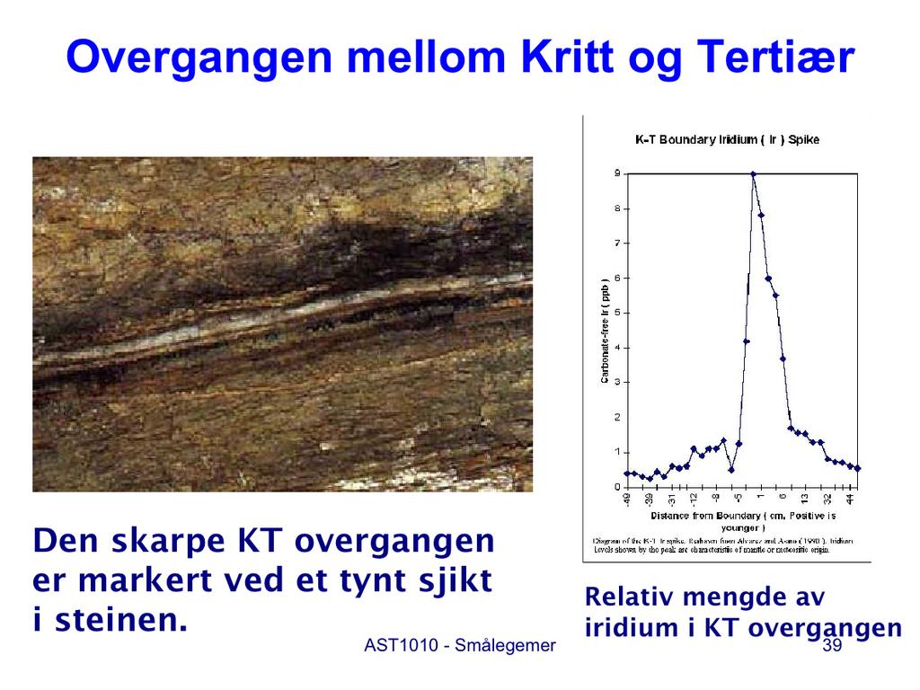 KT-overgangen. Jordas historie deles inn i epoker og overgangene markeres av store endringer i dyre- og planteliv.