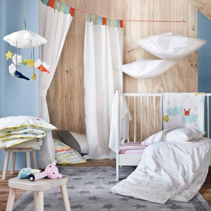 IKEA PRESSEPAKKE / APRIL 2016 / 3 PH133034 HIMMELSK BABYTEKSTILER Vi vil gjerne bidra til å gi babyen din en best mulig start i livet, og lanserer nå de myke og inspirerende tekstilene i