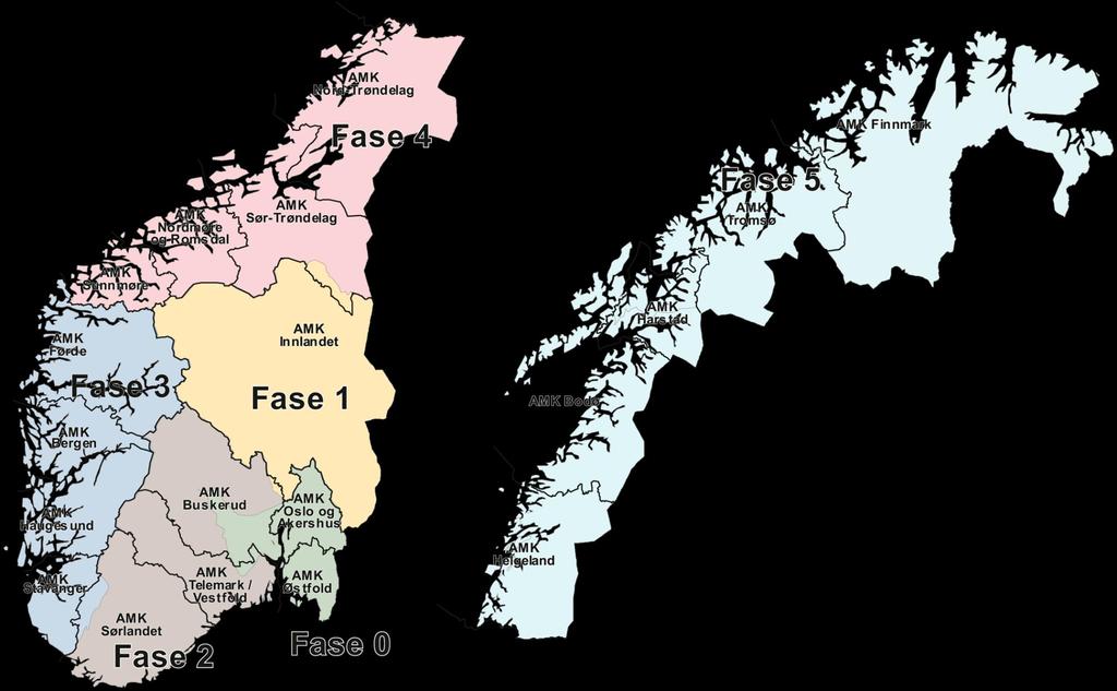 Utbygging og faser Ferdigstille første trinn 1 (fase 0) Planlegge trinn 2 (fase 1-5) Samlet