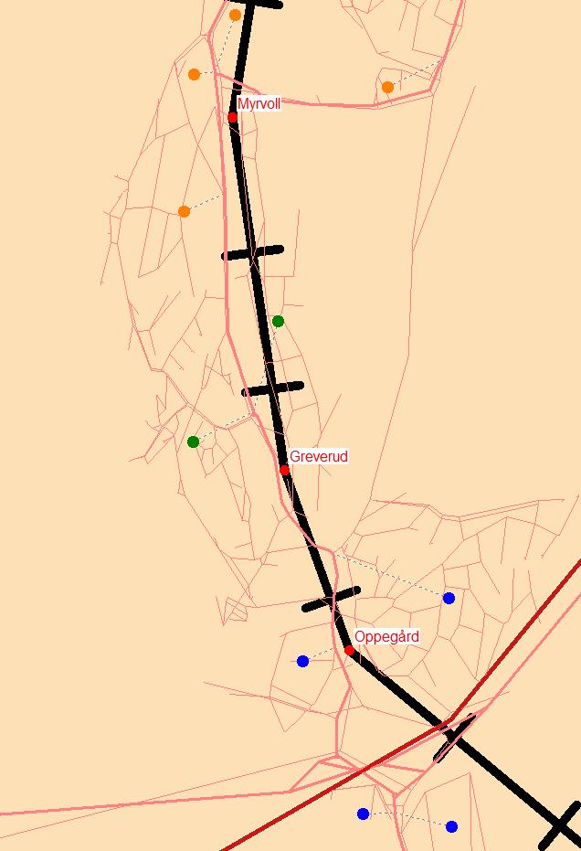 3.2.1 Opplegg for å koble grunnkretser til togstasjoner I regional transportmodell (RTM) benyttes data om demografi og arbeidsplasser i hver grunnkrets (sone) som grunnlag for å beregne