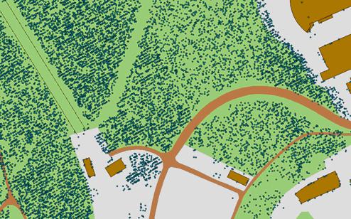 Bruk av LiDAR i Hæren 2012 skanningen kommer konturer på bakke tydelig frem.