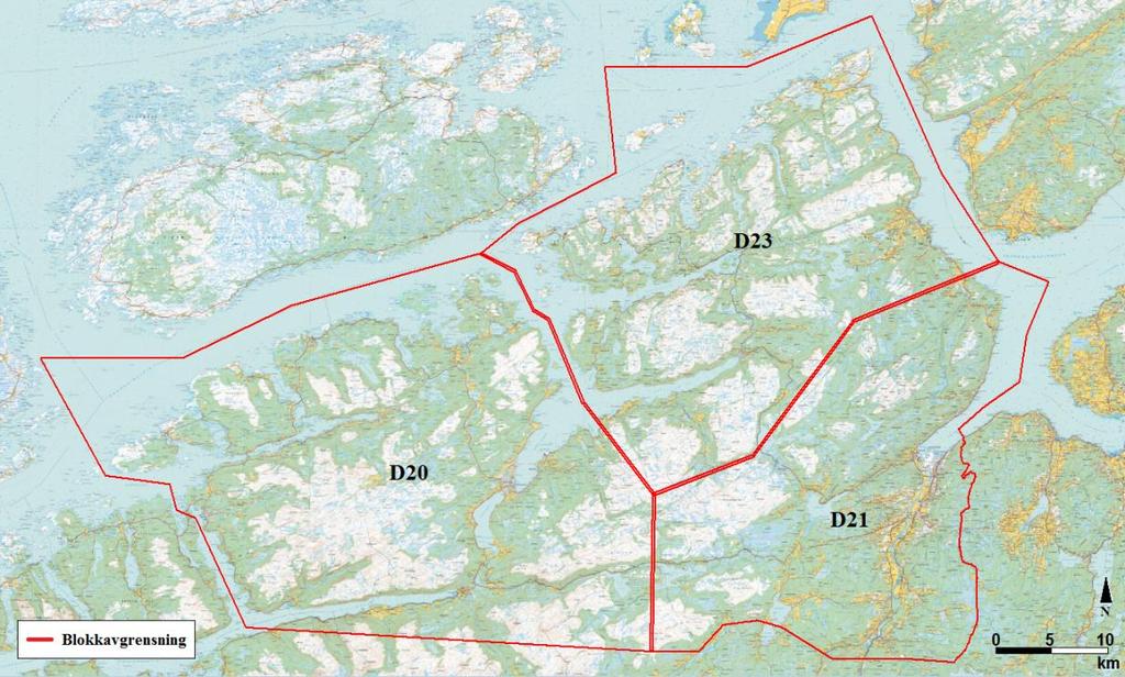 Videre følger figur 3.12 og 3.13 som beskriver det andre analyseområdet omtalt i tabell 3.2. Figur 3.12 viser de tre blokkene involvert, D20, D21 og D23.