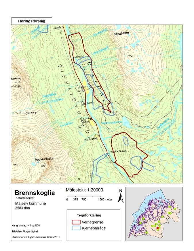 Figur 56. Vernegrenser for Brennskoglia.