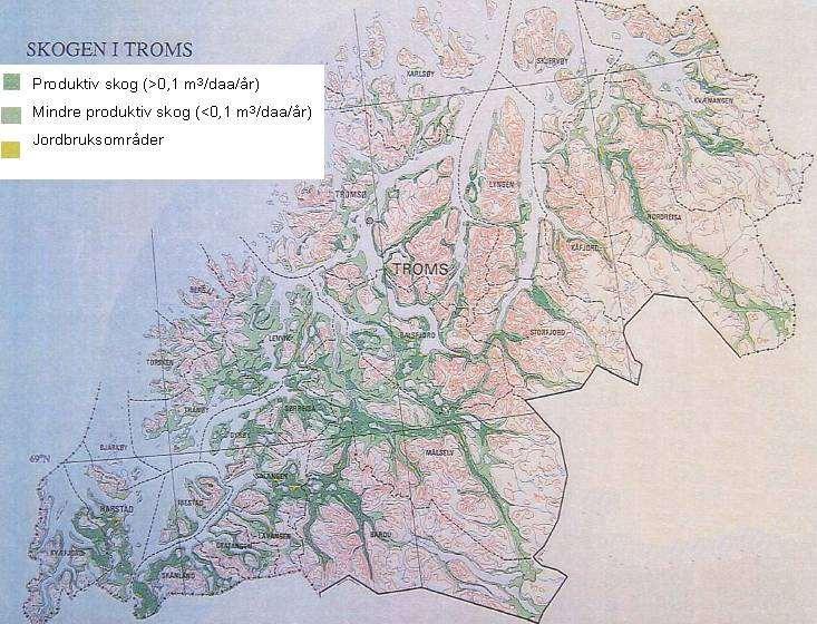 Vernskogen er delt i 3 soner fra skoggrensa og nedover. I de to øverste sonene, som går ned til grensa for produktiv skog, er det sterke begrensinger av hogst.