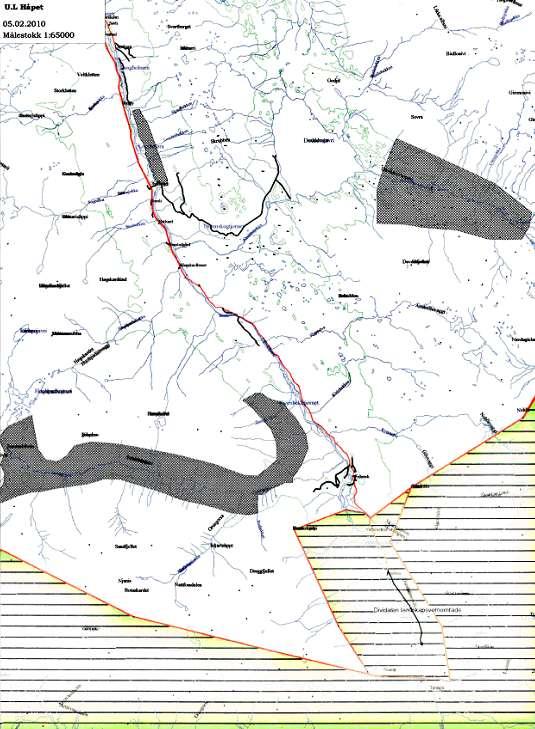 På tross av dette sier UL Håpet seg villig til å godta vern av et betydelig område i Sanddalen, Devddesvuopmi og Brennskoglia, se kart. Figur 7.