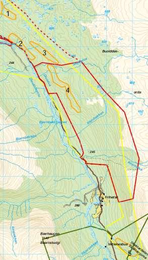 7.19 Målselv Sleppelva-Kvernelva (tatt ut) På grunn av den totale vernebelastningen i Dividalen og de relativt beskjedne verdiene som er funnet innenfor arbeidsgrensene er området tatt ut før høring.