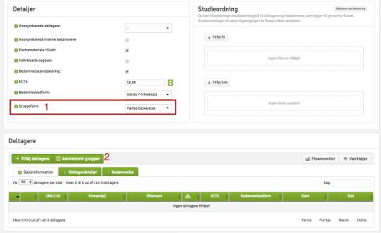 Administrer grupper 1. Hvis en flow skal gjennomføres som en gruppeinnlevering, må du definere dette i flowen. 2.