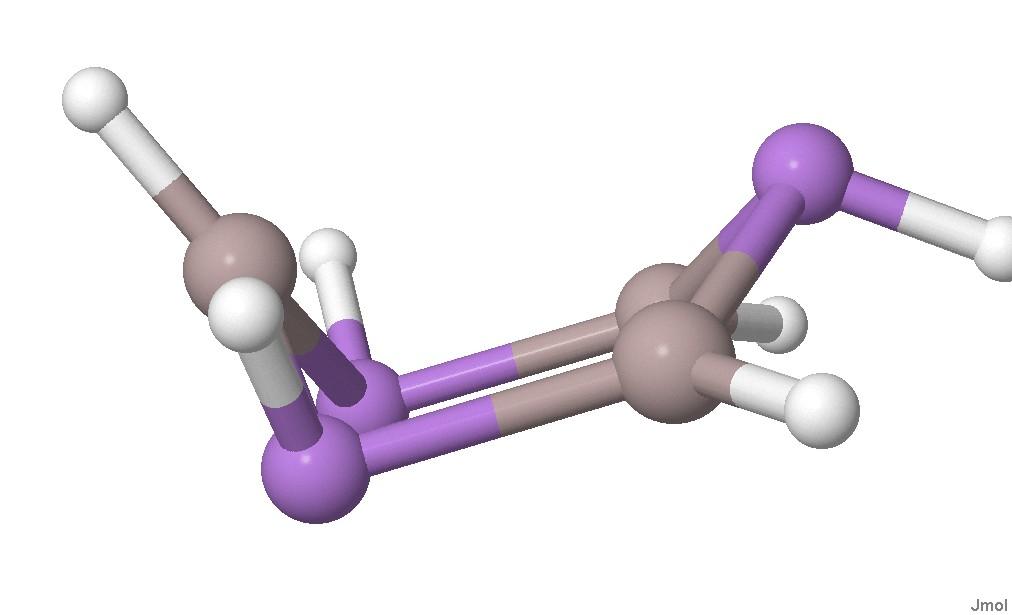 dette treningsettet. Disse strukturene viste seg å være stabile, og ble derfor inkludert. Alle de fire dimerne har samme form på geometrien, og et eksempel (Al2H6-dimer) er vist i fig. 8.