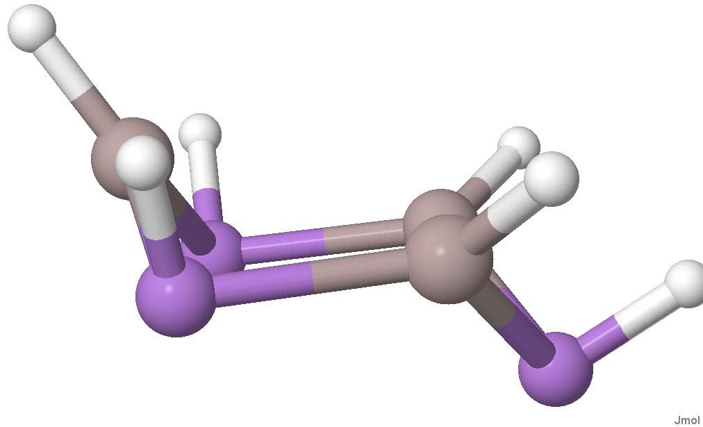 For å finne den mest stabile formen på ringene, gjorde vi tester på Al3As3H6-ring og In3As3H6-ring. To forskjellige strukturer, båt og stol, ble testet for de to molekylene. Fig. 8.13.