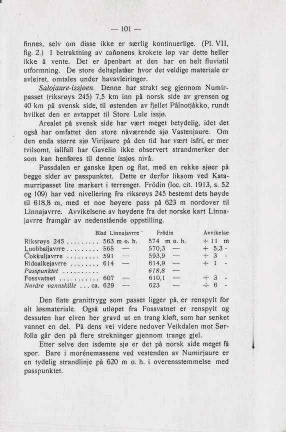 finnes, selv om dißße ikke er særlig kontinuerlige. (Pl. VII, fig. 2.) I betraktning av canonens krokete løp var dette heller ikke å vente. Det er åpenbart at den har en helt fluviatil utformning.