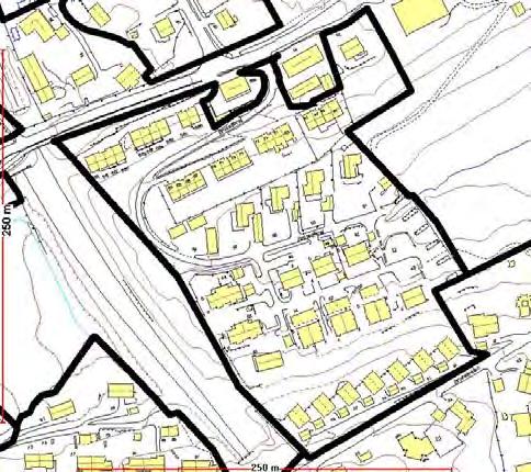 Område H 5 Brusetfaret og del av Brusetveien. Varierende takvinkel. Innslag av ark / takoppløft. Utbygd siste del av 1980-tallet.